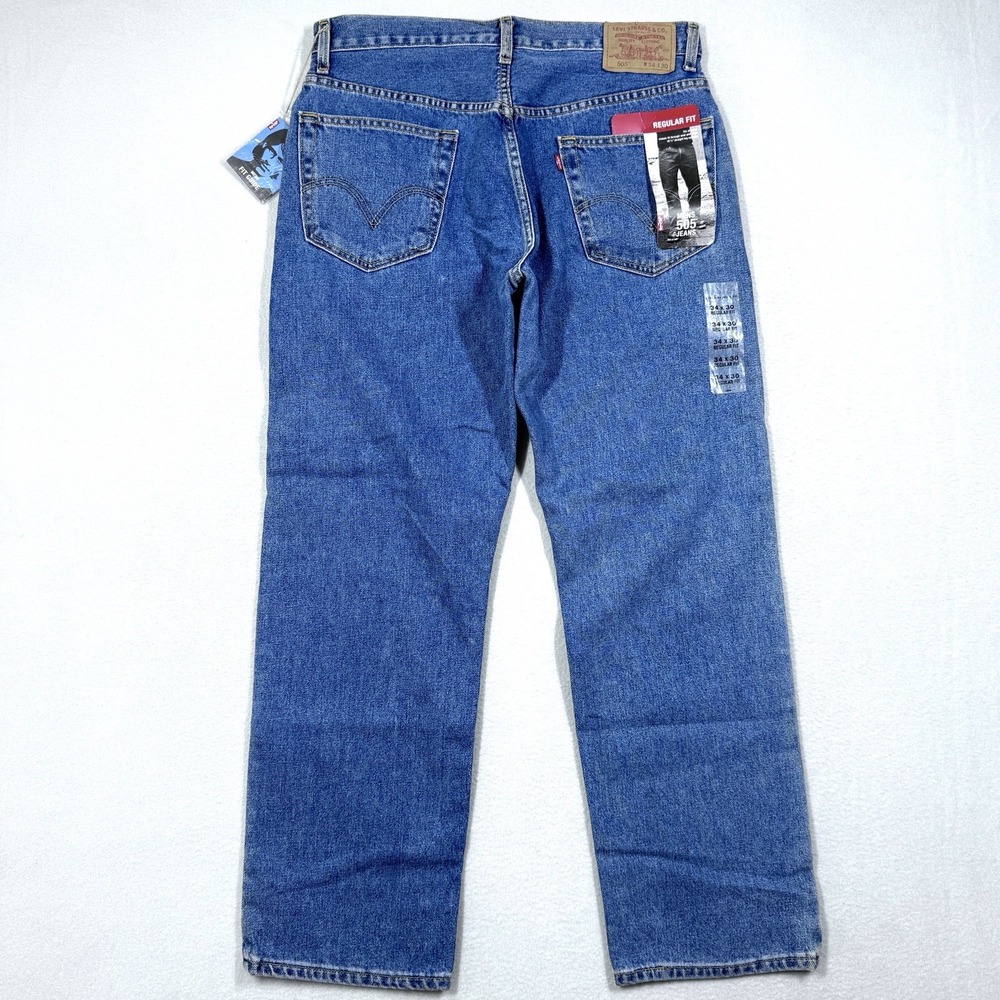 Vintage Levis 505 Jeans Mens 34x30 Straight Leg Stonewash 90s Y2K Deadstock NWT